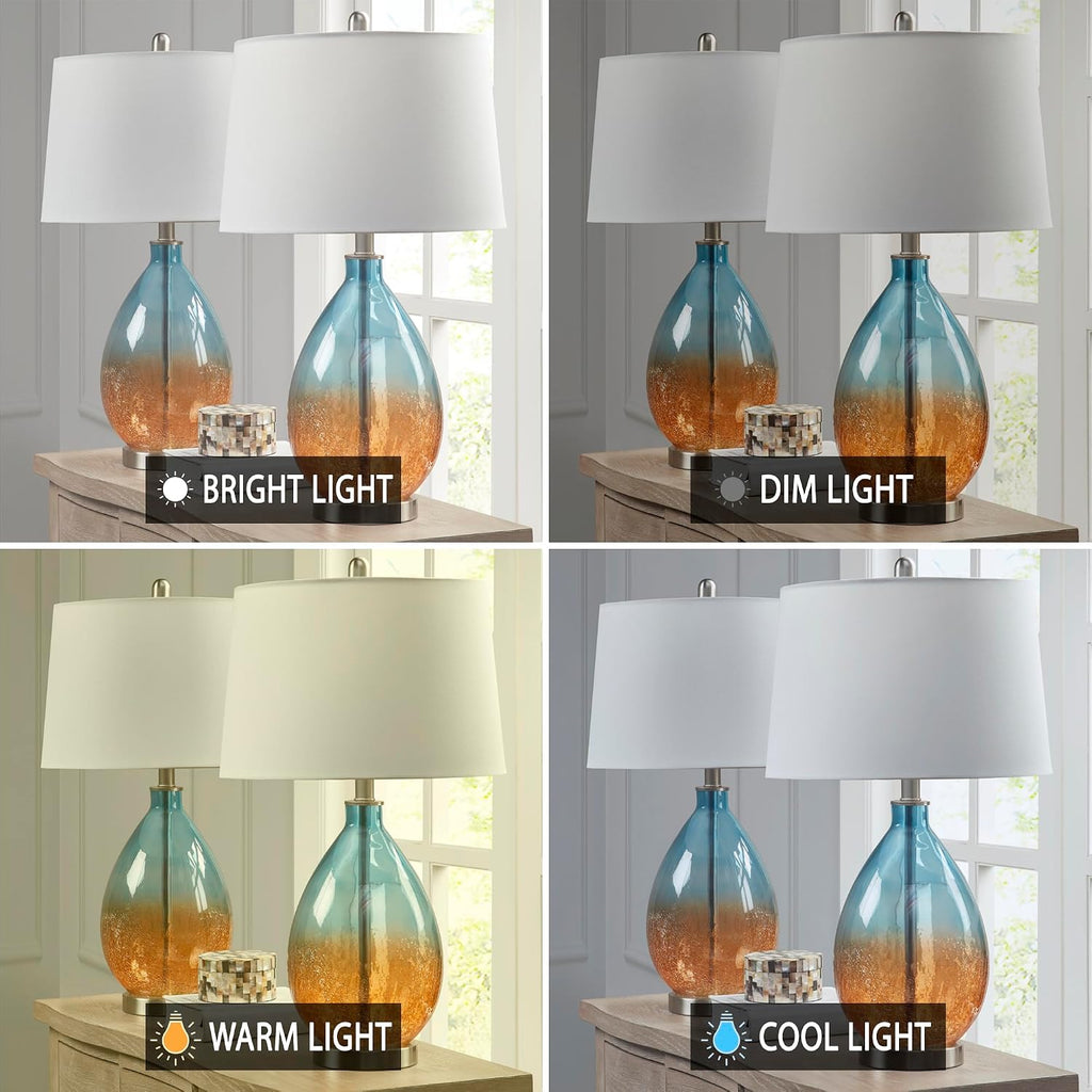 510 DESIGN Cortina Table Lamp Set of 2 with Blue Finish 5DS153-0031