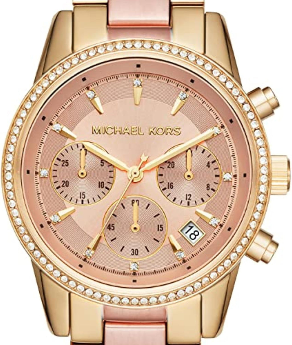 Michael Kors Bryant Chronograph Women's Watch, Stainless Steel and Pavé Crystal Watch for Women