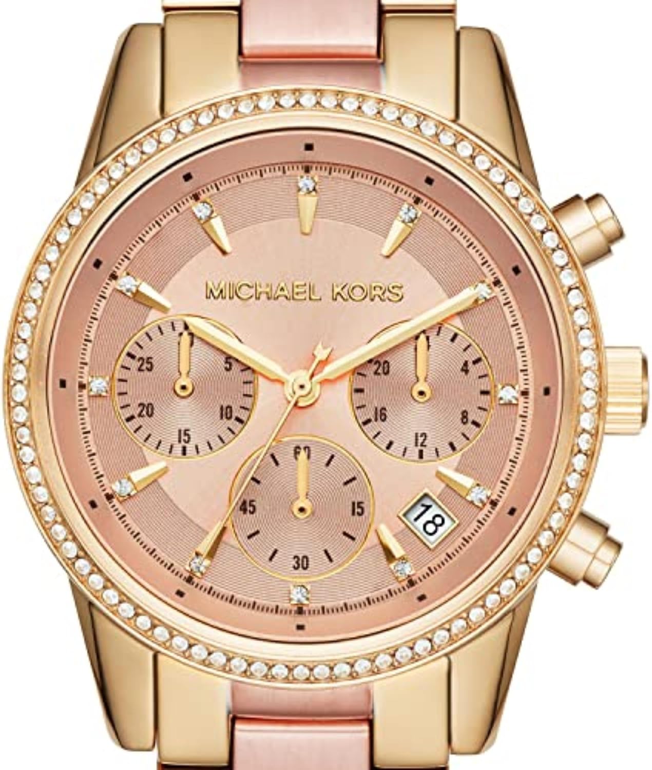Michael Kors Bryant Chronograph Women's Watch, Stainless Steel and Pavé Crystal Watch for Women