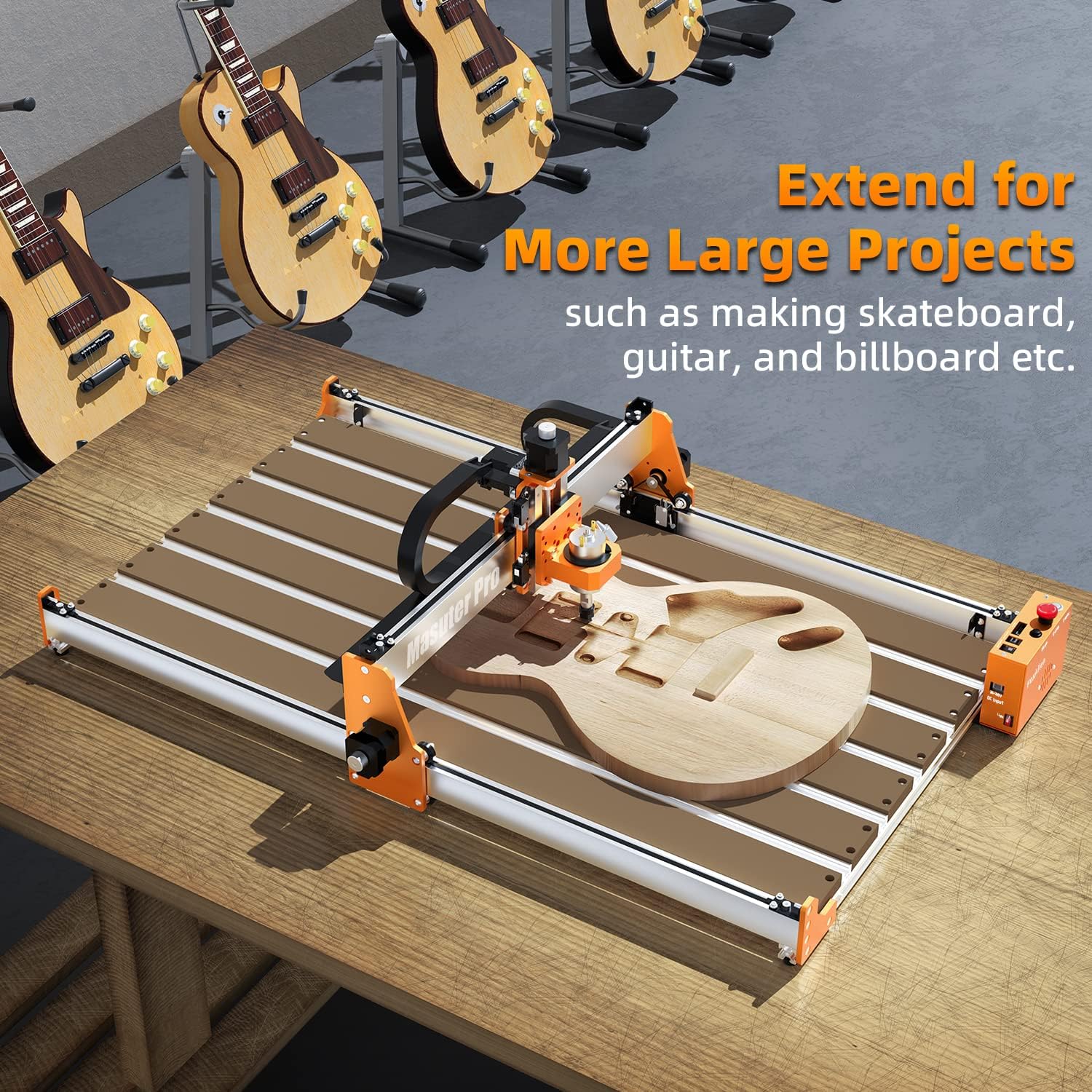FoxAlien 4080 Y-axis Extension Kit for Masuter Pro, with Upgraded T-slot Hybrid Spoilboard CNC Router Machine Working Area Extend (15.75' x 31.5', X-Y)