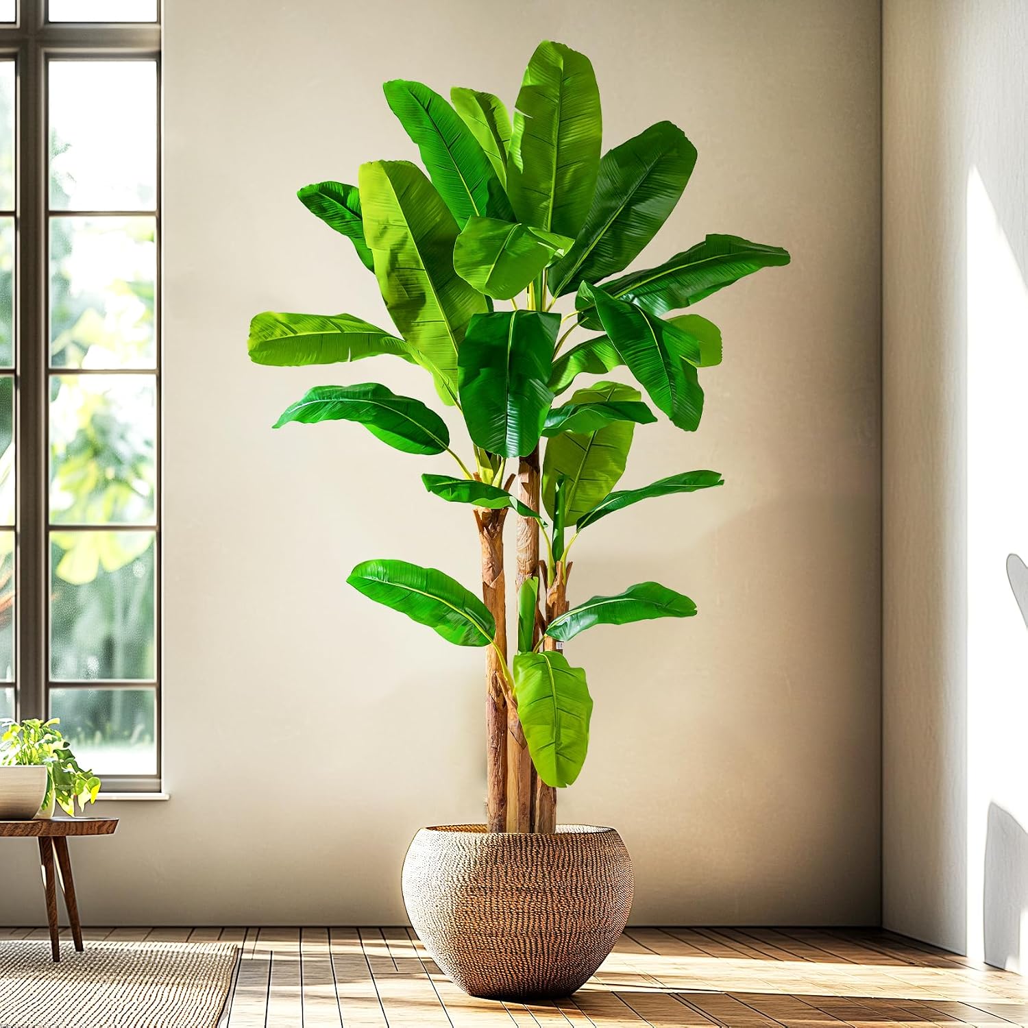 Erimda 8.2FT Artificial Banana Tree Tall Fake Banana Leaf Plant Faux Banana Silk Tree Faux Banana Leaves for Home Swimming Pool Indoor Outdoor Patio Tropical Decor