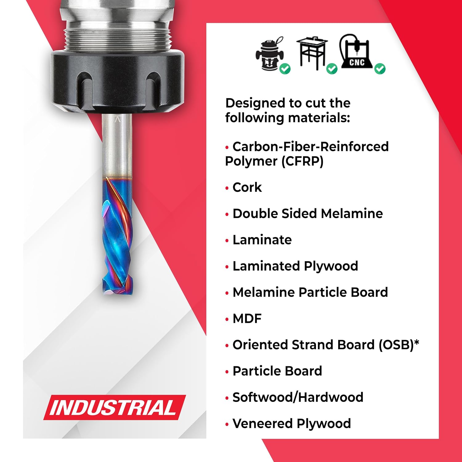 Amana Tool Spektra Extreme Tool Life Coated CNC Compression Spiral Router Bit, 46171-K (Previous 46167), 3/8 D x 7/8 CH x 3/8 Shk x 3 Inch L 2 Flute