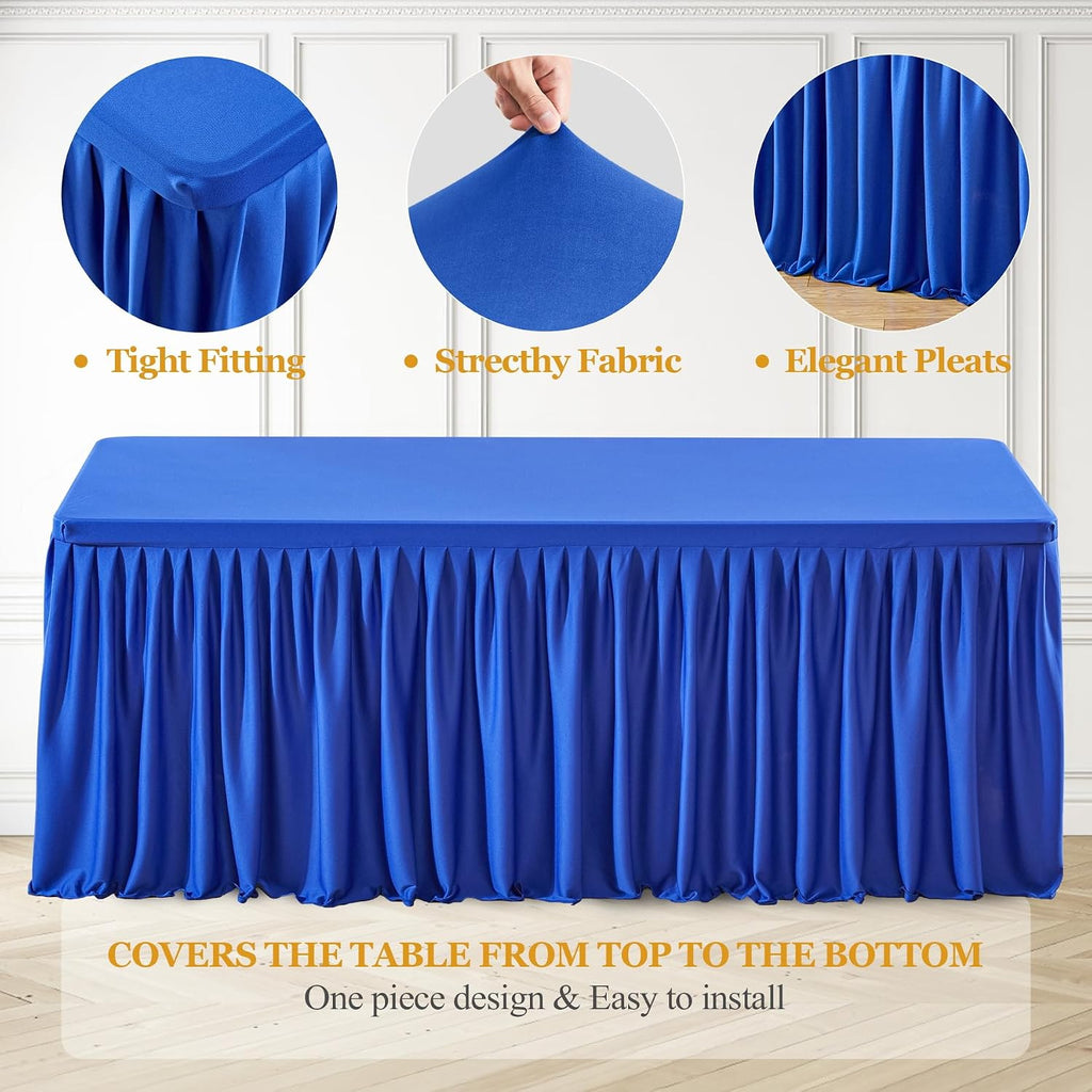 Shillance 6 Pack Royal Blue Table Clothes for 6 Foot Rectangle Tables, Premium Polyester Rectangle Tablecloth Wrinkle Resistant Washable Table Cover for Wedding, Party, Dining,Banquet,Buffet Tables