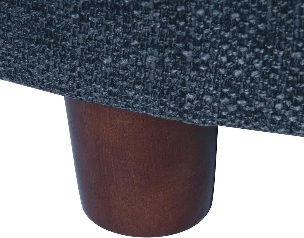 HomePop Round Storage Ottoman - Textured Navy