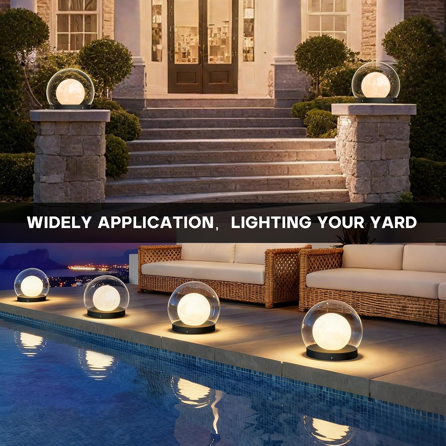 Solar Post Lights, IP54 Modern Pillar Light, Waterproof Column Lamp Outdoor, Dusk to Dawn Solar Post Cap Light with 3200K LED,Fence Deck Cap Lights for Garden Deck Patio Outside Lighting (Lampshade)