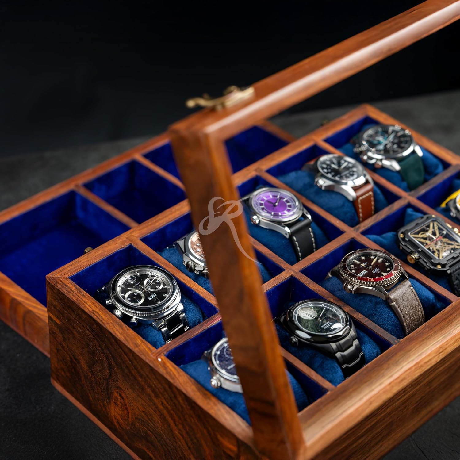 10 Drawer Indian Rosewood Superior Vintage Quality Wooden Mens Watch Display Box Case Organizer Holder | Luxury Timepiece Storage Case | Drawer for wallet, Cufflinks and other Accessories.