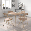 EMMA + OLIVER 5-Piece Multipurpose Folding Card Table and Chairs Set for 4 Players, Padded Top Portable Square Folding Table and Chairs Set, Tan