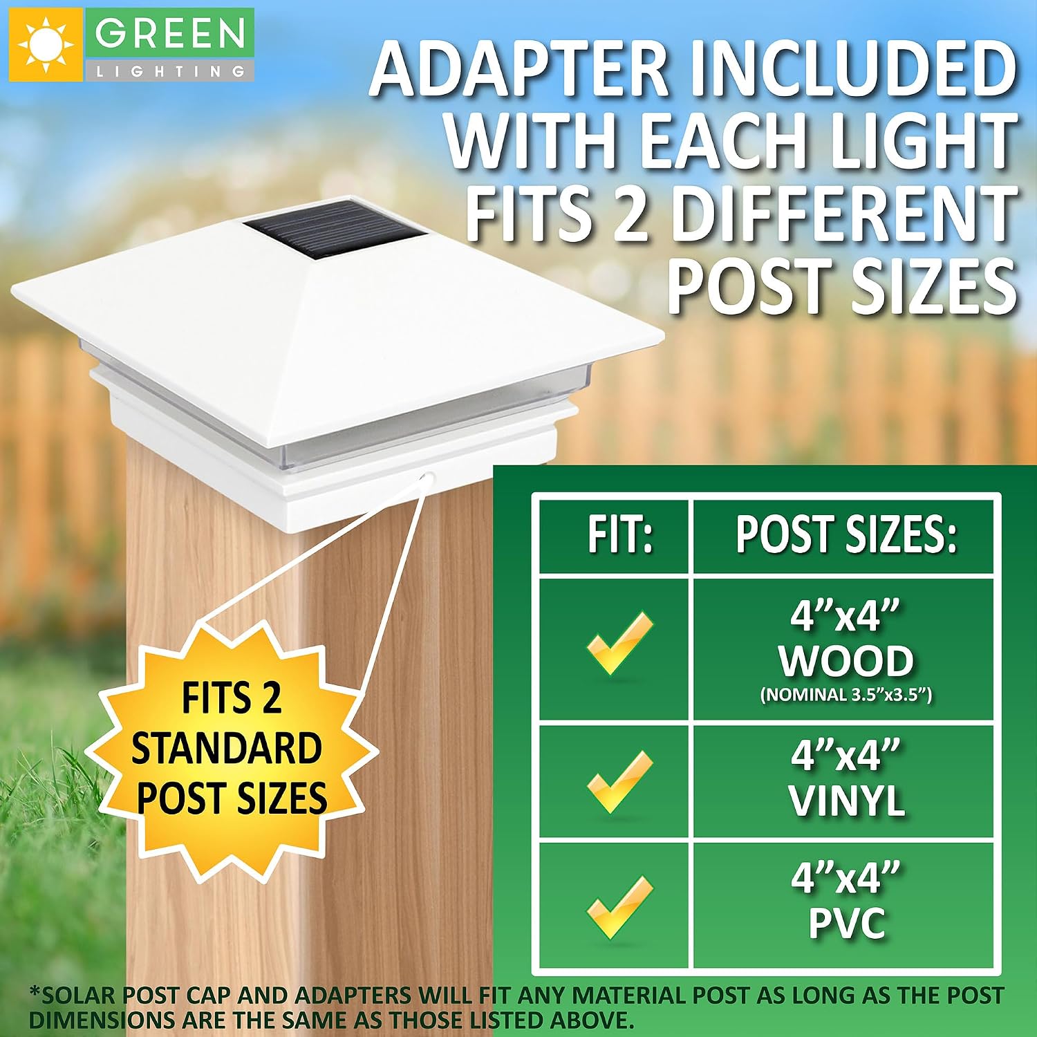 GreenLighting 12 Pack Gala Solar LED Post Lights Post Cap Slim Light for 4x4 Nominal Wood Posts (White)
