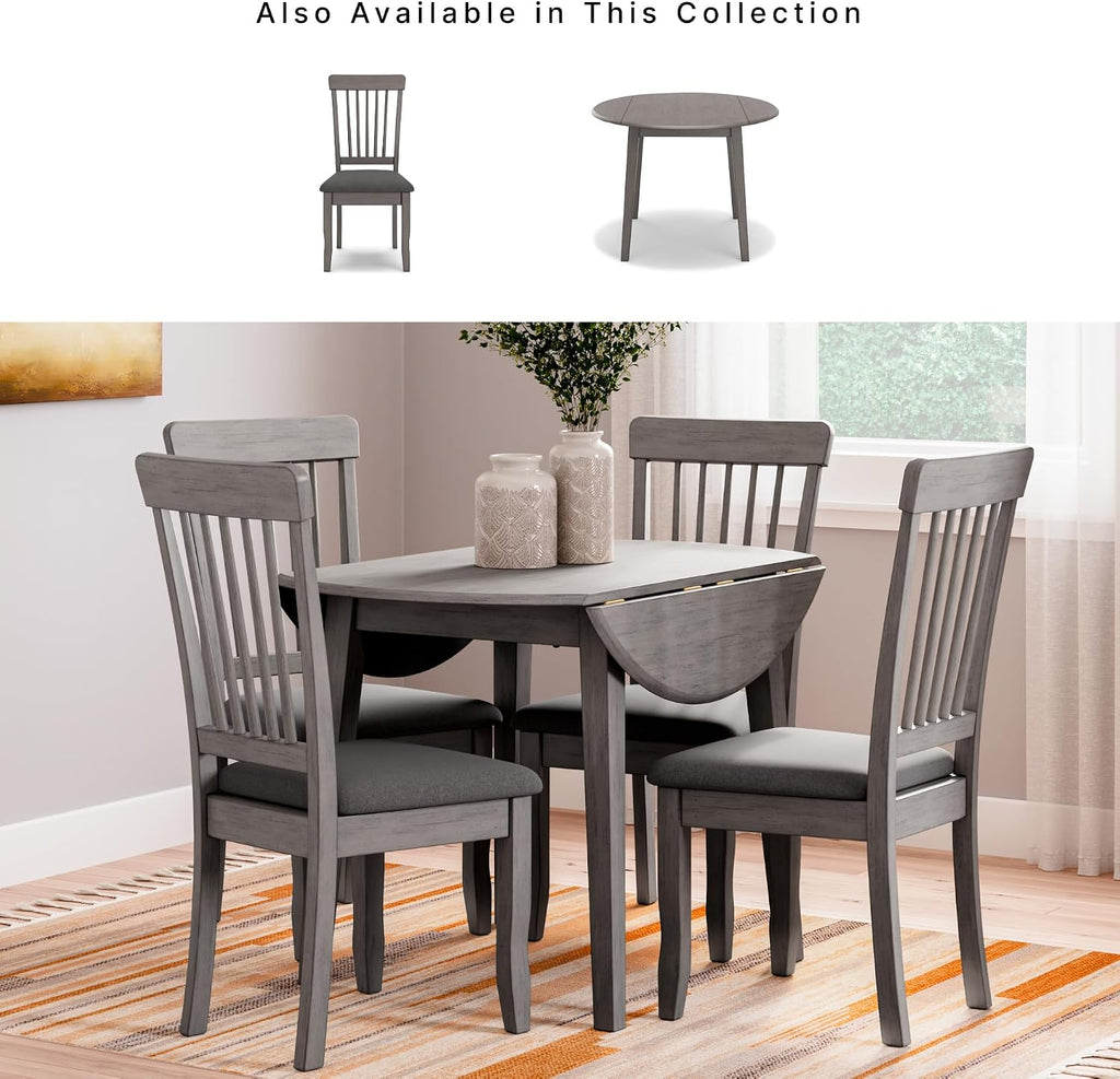 Signature Design by Ashley Shullden Casual Dining Room Side Chair with Spindle Back, 2 Count, Gray