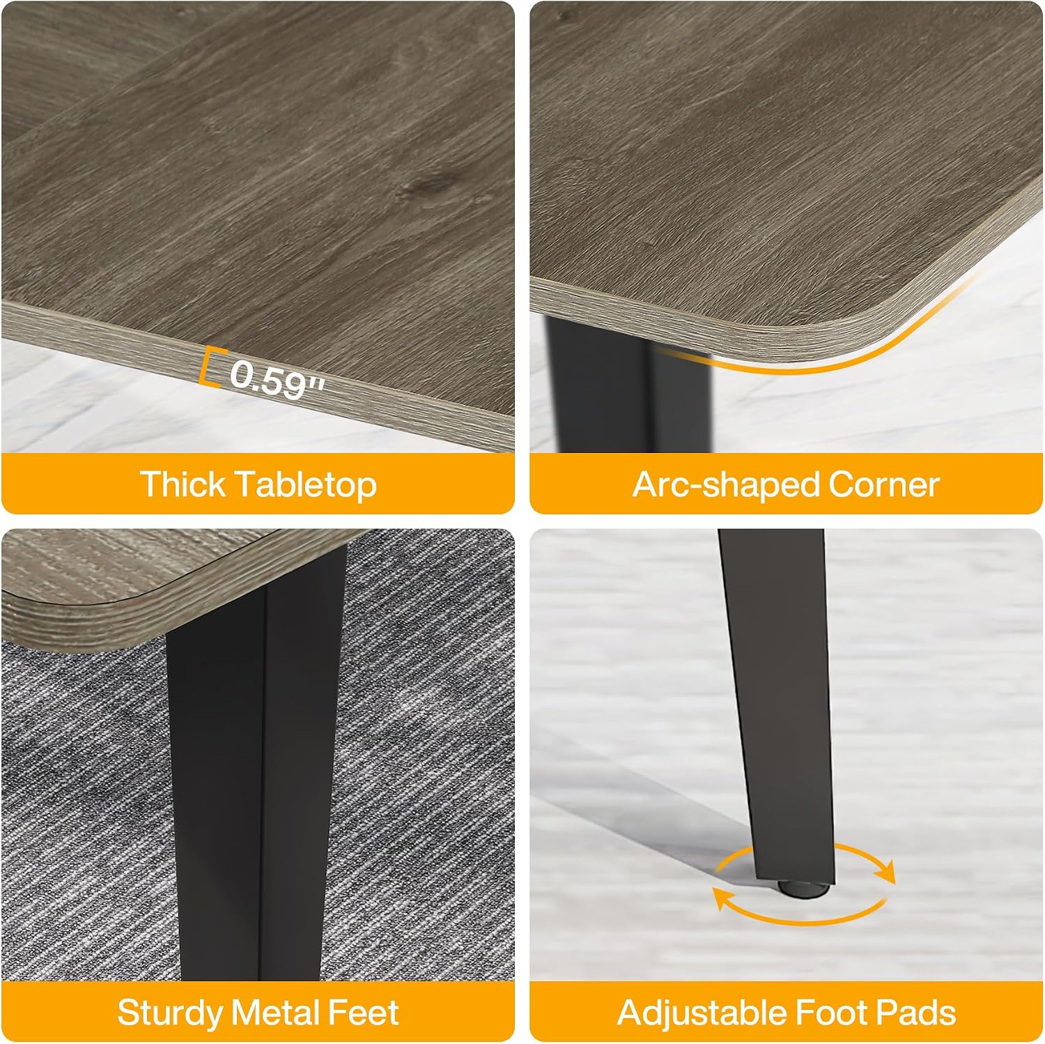Tribesigns 6FT Conference Table, 70.86L x 35.43W x 29.52H Inches Boat Shaped Meeting Table, Industrial Grey Seminar Table for Office Meeting Conference Room
