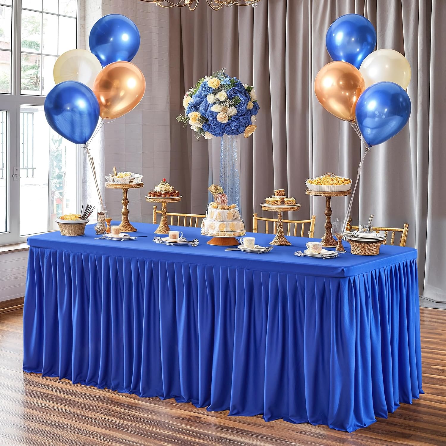 Shillance 6 Pack Royal Blue Table Clothes for 8 Foot Rectangle Tables, Premium Polyester Rectangle Tablecloth Wrinkle Resistant Washable Table Cover for Wedding, Party, Dining,Banquet,Buffet Tables