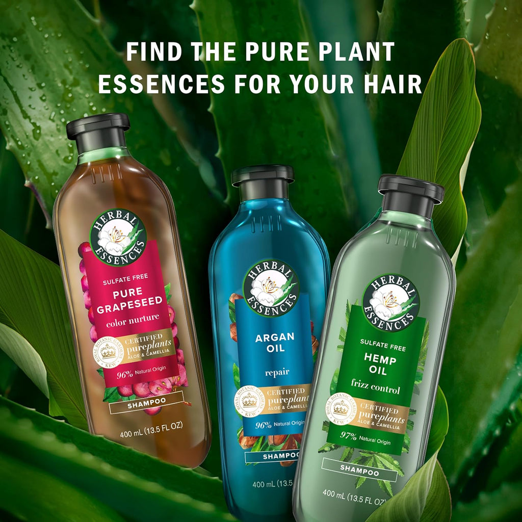 Herbal Essences Argan Oil Repair Shampoo & Conditioner Set, Moisturizes & Smoothes, Paraben-Free, Color-Safe, pH-Balanced, Citrus Scent, 20.2 Fl Oz, 8-Pack