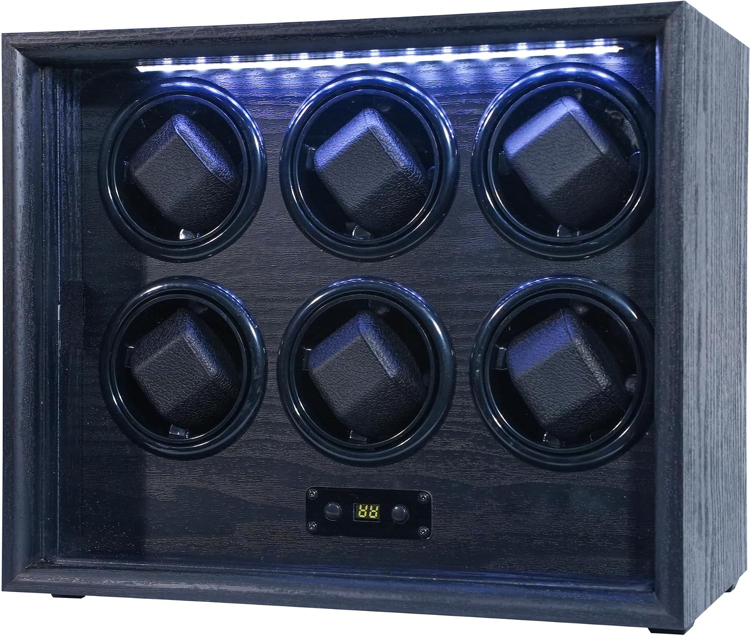 Watch Winder for 2/4/6/8 Automatic Watches, Watch Rotator for Rolex 15 Rotation Modes Display Box White Light, Watches Winder Case with USB-C Adapter, Present for Men Quiet Mabuchi Motor(≤5db)