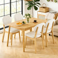 Karl home 5-Piece Dining Table Set, Dining Table Set for 4, Compact Mid-Century Modern Kitchen Table & Chair, w/ 4 Chairs, for Kitchen/Small Apartment, Solidwood, Nature