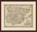 First Avenue Art & Framing Home Decor | Quality Framed Artwork | Interior Accents | Johnson's Map of Spain & Portugal - MAPS (28'x32')