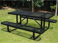 Heavy Duty 6' Rectangular Picnic Table, Expanded Metal, Black (72' Long)