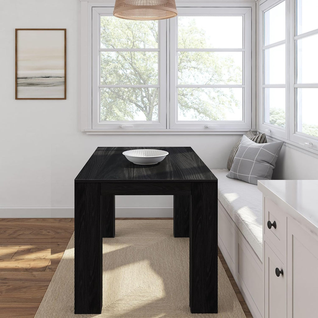 Plank+Beam 48 Inch Modern Dining Table,for Dining Room, Kitchen, Home Office, Living Room Furniture, Easy Assembly, Black Wirebrush