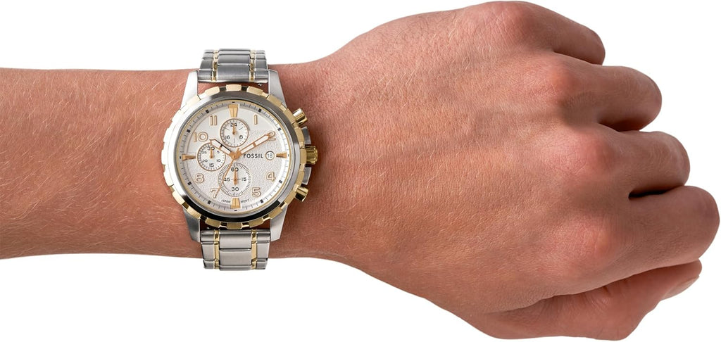 Fossil Men's Watch, Dean Quartz Stainless Steel Chronograph Watch for Men