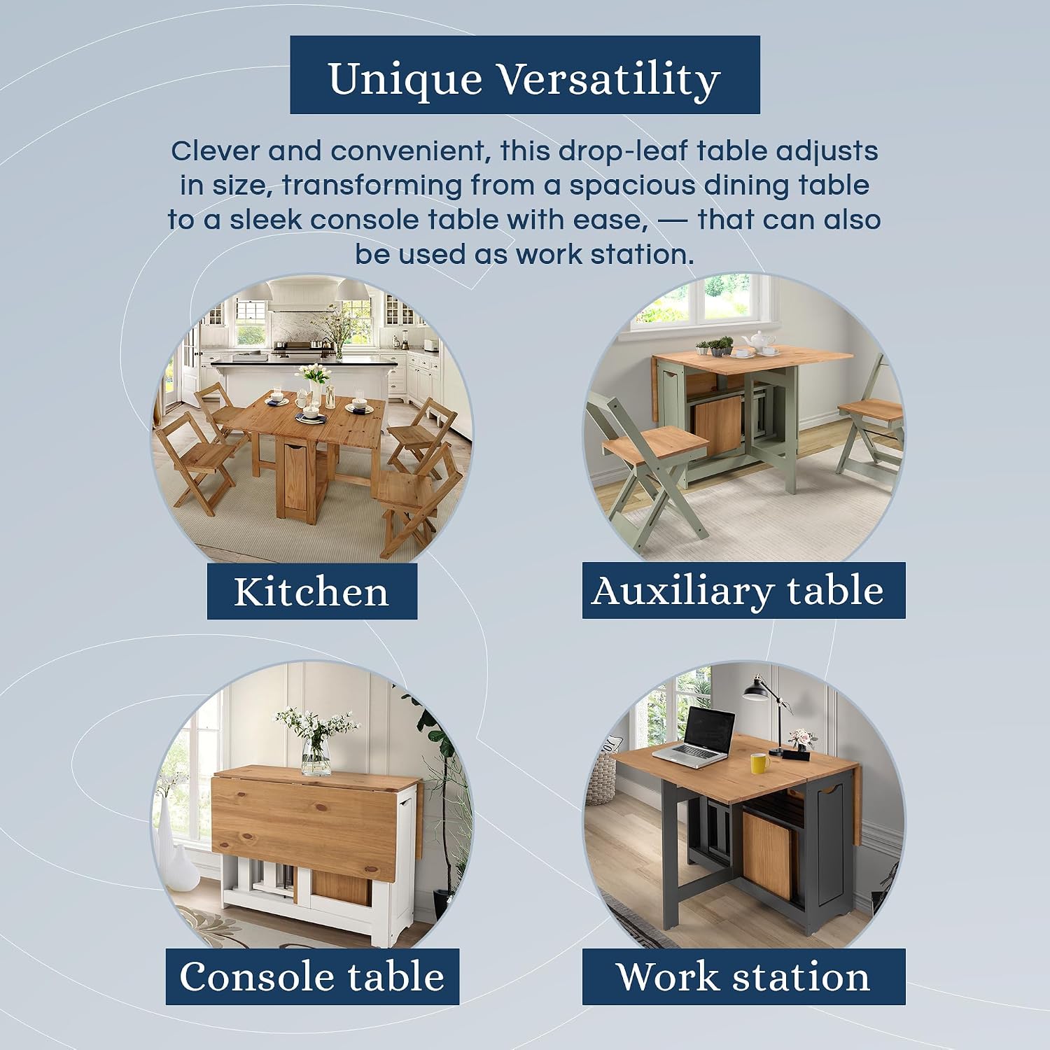 SECONIQUE Santos Butterfly Folding Dining Table Set with 4 Chairs – Space-Saving Table with Nesting Chairs and Storage Shelf – Green & Distressed Pine Finish