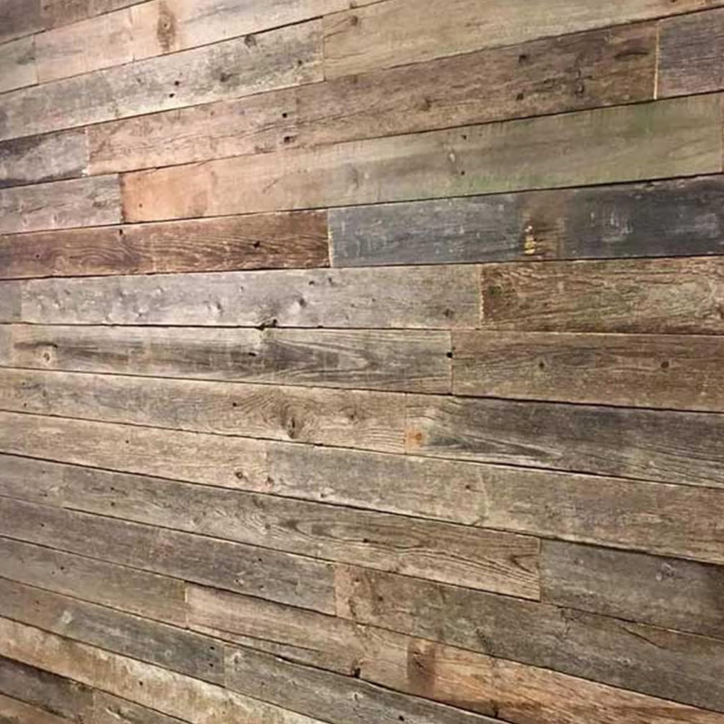 Rockin' Wood Real Wood Nail Up Application Rustic Reclaimed Naturally Weathered Barn Wood Accent Paneling Board Planks for Home Walls (46 Square feet)