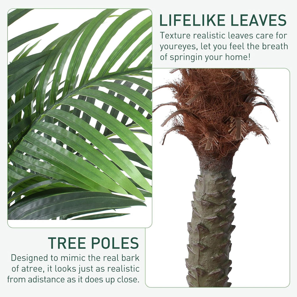 YEPDIN 2 PCS Fake Palm Tree 7 FT,Tall Artificial Palm Trees for Outdoor Indoor Decor,Faux Phoenix Palm Plants for Outside Patio Pool Coastal Home Office Living Room