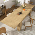 70.8'-110' Extendable Dining Table for 6-12 Person, Wooden Dining Room Table, Modern Extendable Table for Gatherings, Meeting for Small Kitchens, Dining Office Areas(Natural)