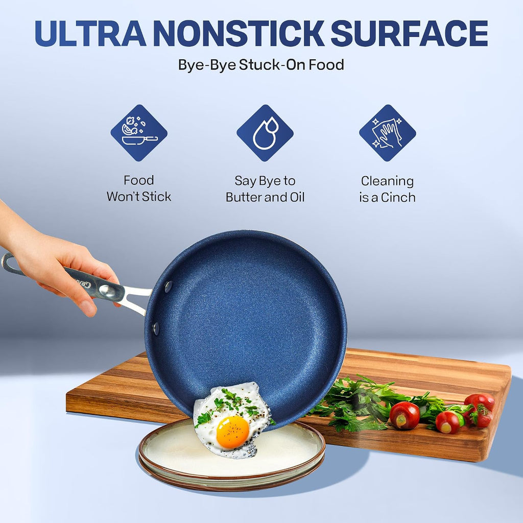 GRANITESTONE 20 Pc Kitchen Pots and Pans Set Non Stick Cookware Set, Kitchen Cookware Sets with Deep Frying Pan Set, Bakeware, & Steamer, Non Toxic PFOA PFOS Free, Oven and Dishwasher Safe