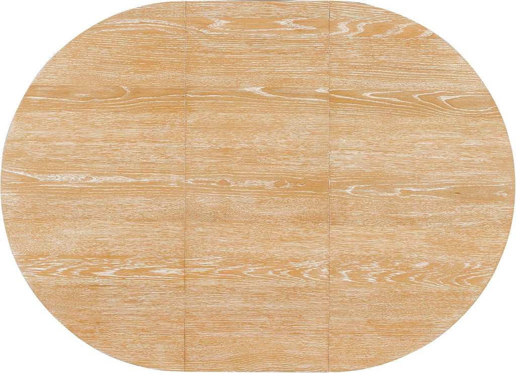 LUMISOL Extendable Round Dining Table for 4-6 People, Farmhouse Kitchen Table with 16inch Removable Leaf for Kitchen, Dining Room, Living Room, Natural