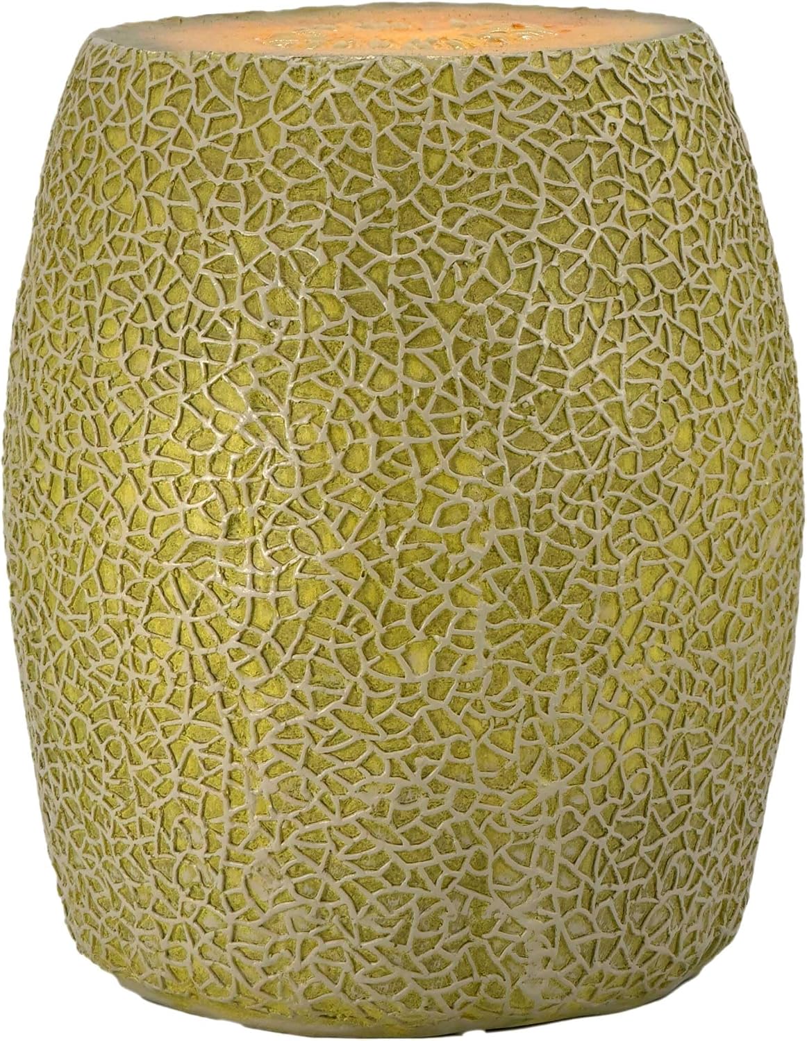 Galt International 18' Cantaloupe Friut Stool Polyresin Side Table Home Decor Plant Stand Garden Indoor Outdoor Decorations