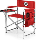 PICNIC TIME Disney Cars Lightning McQueen Sports Chair with Side Table, Folding Beach and Camp Chair, Portable Outdoor Chair with Carry Strap and Storage Pockets, (Red)