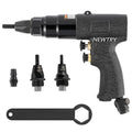 NEWTRY Air Rivet Nut Gun Pneumatic Riveter Riveting Tool Kit with Self-locking Head for 1/4,5/16,25/64 Nut (6108 with M6.M8,M10 head)