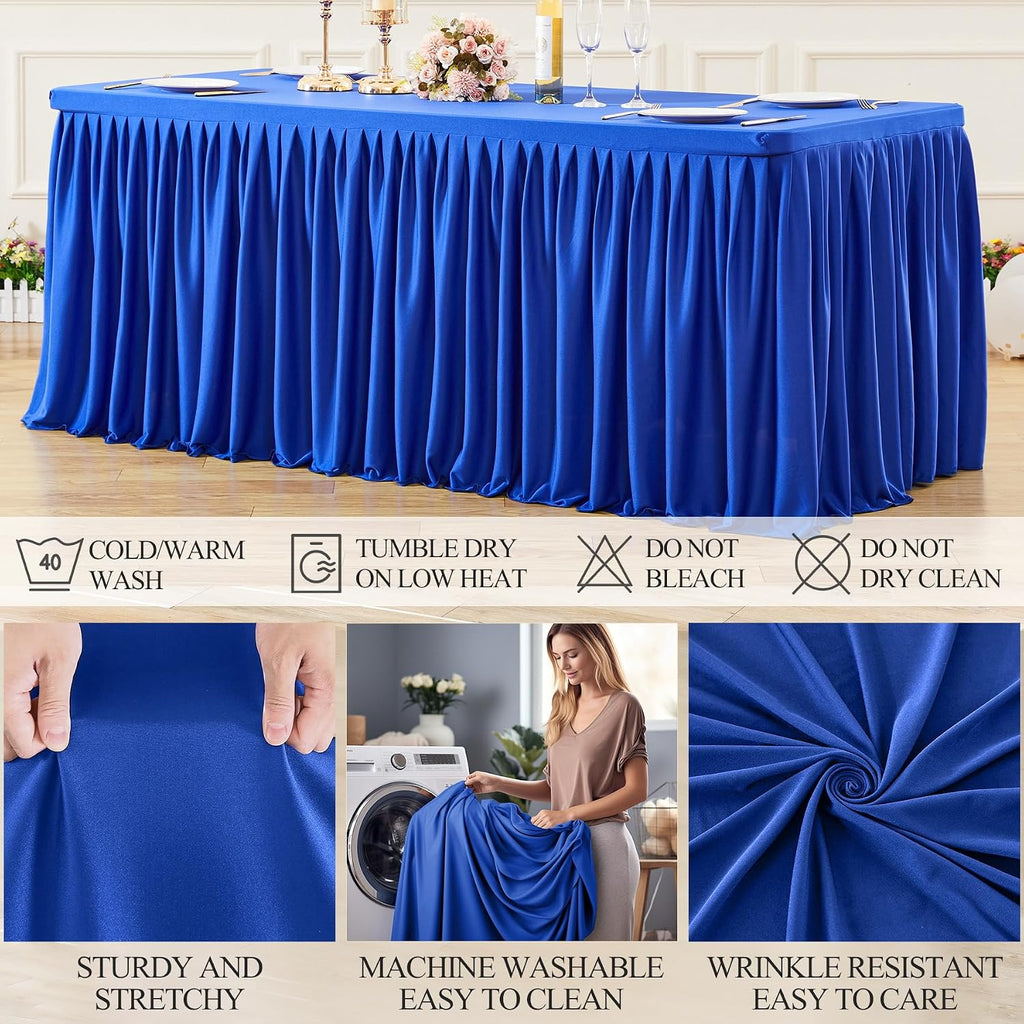 Shillance 6 Pack Royal Blue Table Clothes for 8 Foot Rectangle Tables, Premium Polyester Rectangle Tablecloth Wrinkle Resistant Washable Table Cover for Wedding, Party, Dining,Banquet,Buffet Tables