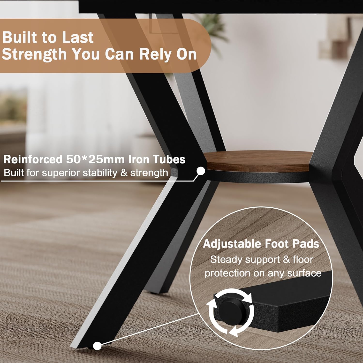 42'-58' Extendable Round Dining Table for 4-6, Kitchen Oval Table with Hidden Leaves & Storage Shelf, Space Saving Modern Design with Sturdy Metal Legs for Kitchen, Dining Room & Small Apartments