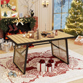 YITAHOME Dining Table 59.1'x34.3' Rectangular Patio Table with Metal Frame & Rattan Mesh All-Weather Outdoor Patio Dining Table for 6 Outdoor Table with Adjustable Feet for Outdoor/Indoor