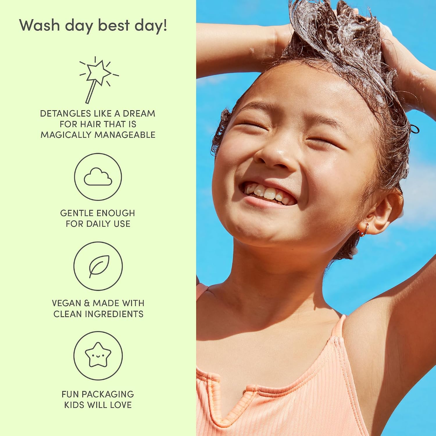 Evereden Kids Conditioner Detangler, 6.7 fl oz. | Children's Haircare | Non-toxic Conditioning for Silky Smooth Hair (Pack of 4)