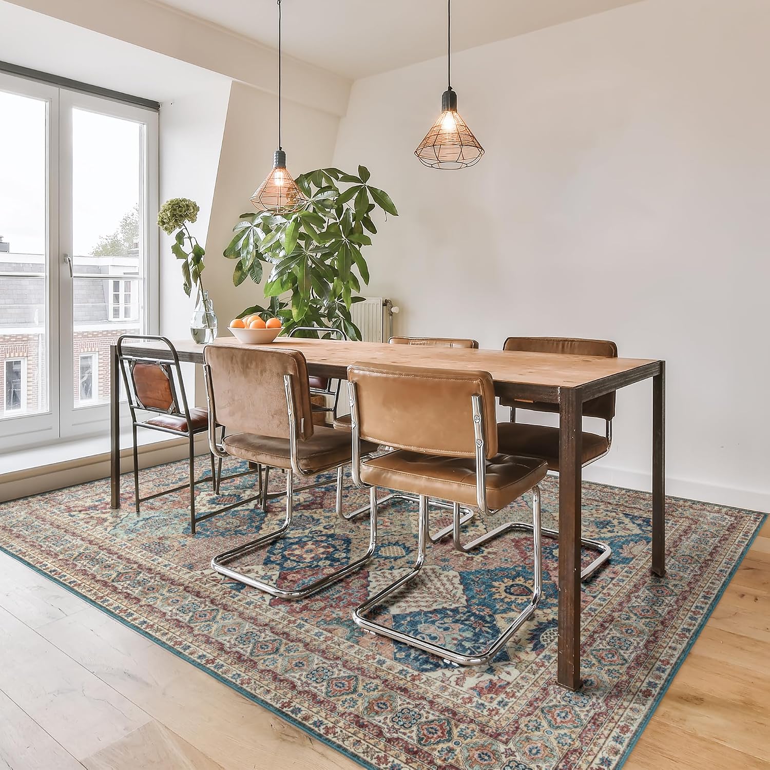 Gertmenian Indoor Boho Area Rug - 8x10 Large, Non Slip, Super Strong, Ideal for High Traffic Areas in Bedroom, Living Room, Kitchen - Cinzia, Bronze, 28508