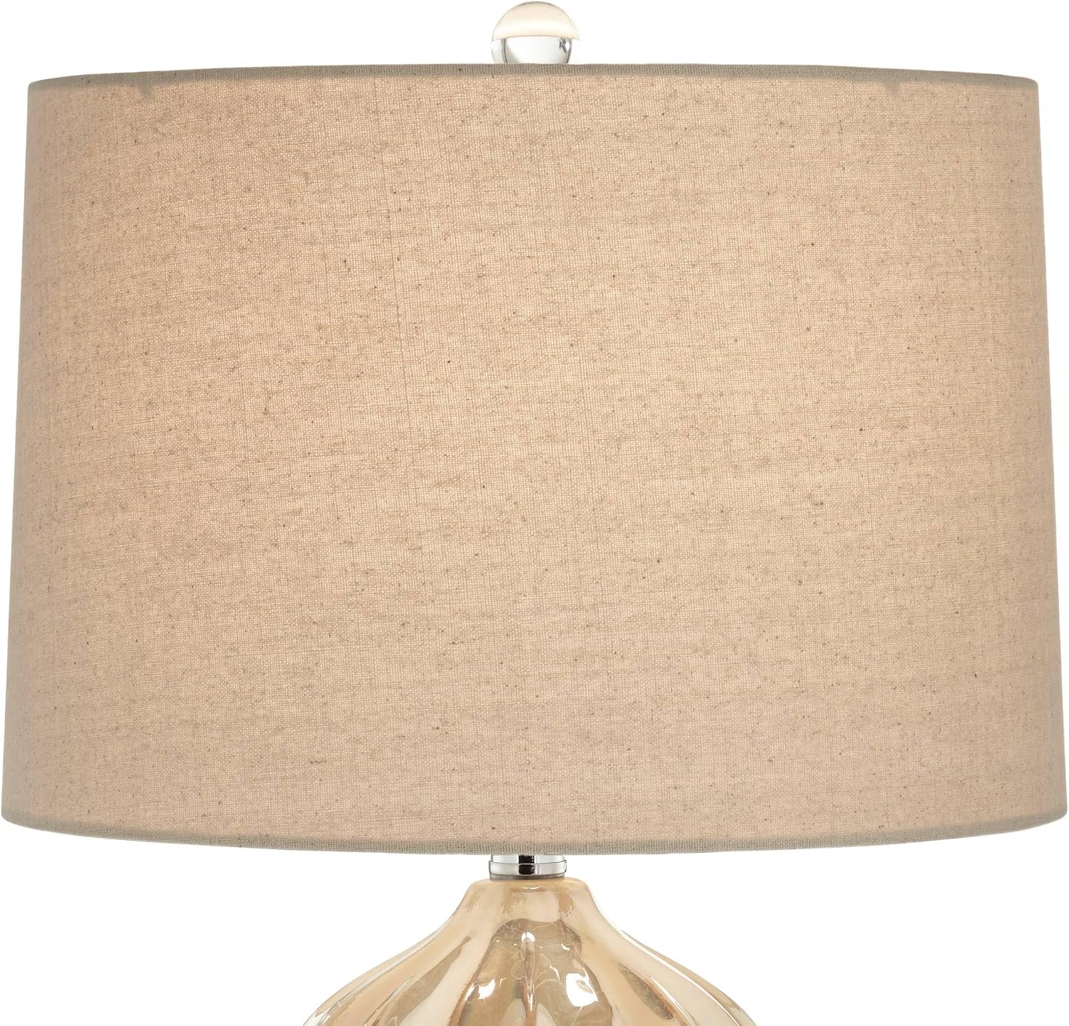 Possini Euro Design Loren 28 1/4' Tall Modern End Table Lamps Set of 2 Ivory Handcrafted Brown Ceramic Living Room Bedroom Bedside Nightstand House Office Home Reading Kitchen Entryway Console