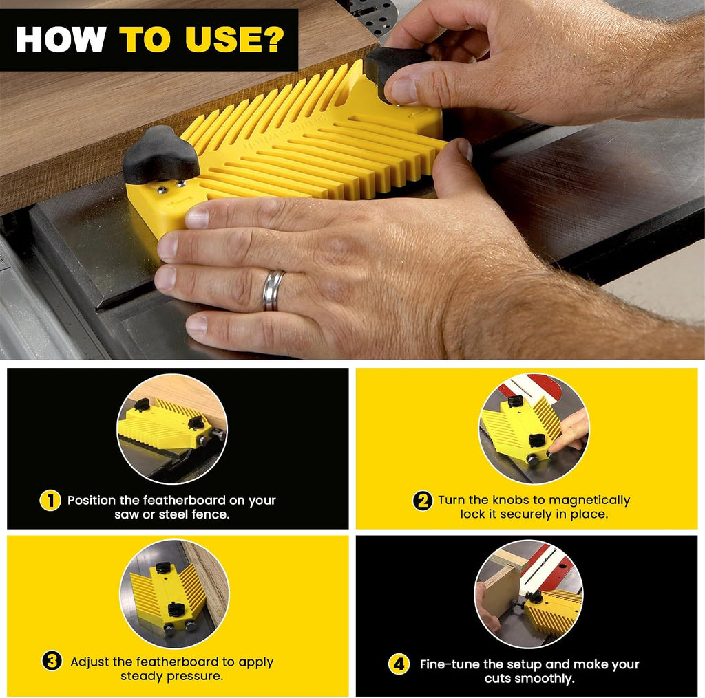 Magswitch Universal Featherboard Pro for Table Saw, Router Table, Band Saw, Woodworking Table Tools Accessories, Model 81101303