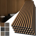 Art3d 4-Pack 108' x 12' Acoustic Wood Panels for Wall, Soundproof Wood Slat Panel for Wall and Ceiling, 3D Fluted Sound Absorbing Paneling for Interior Wall Decor, Living Room, Bedroom - Teak