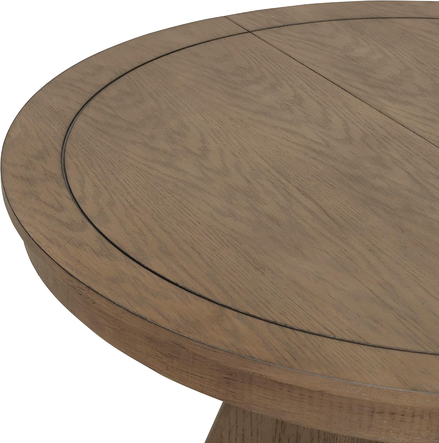 LUMISOL 42'-58' Extendable Round Dining Table for 4-6, Farmhouse Kitchen Table with Distressed Finish and Sturdy Crossed Legs, Wood Dinner Tables for Kitchen, Dining Room, Espresso