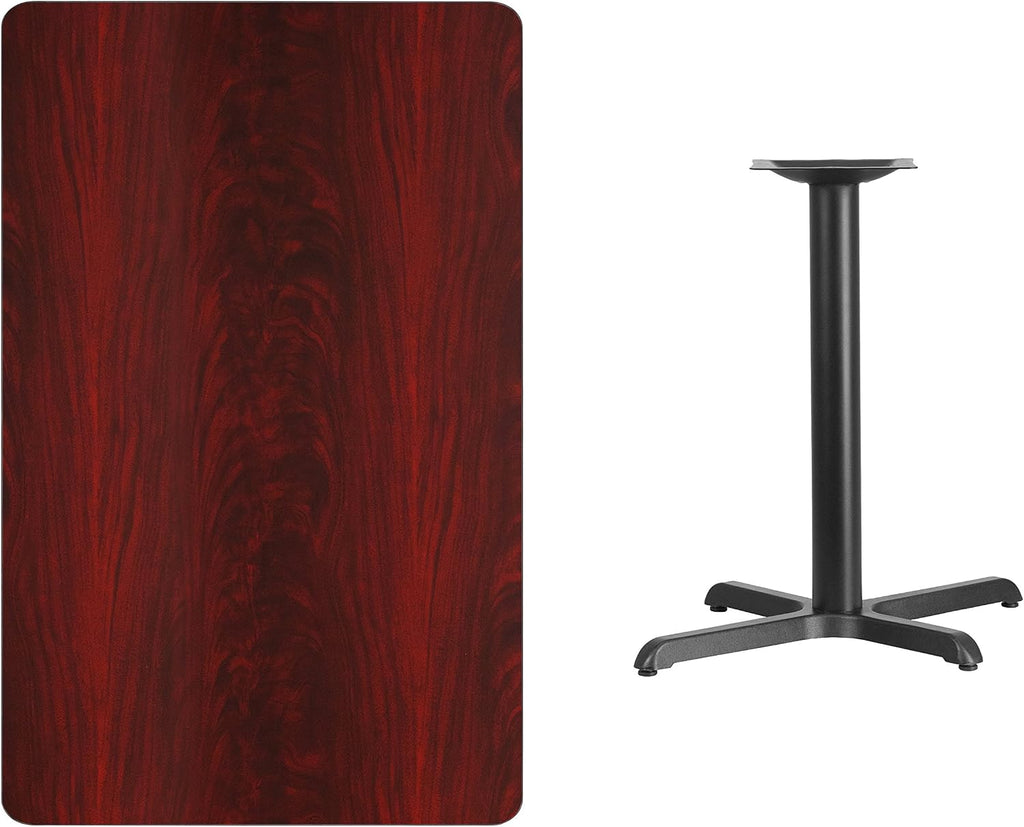 Flash Furniture Graniss 30'' x 48'' Rectangular Mahogany Laminate Table Top with 23.5'' x 29.5'' Table Height Base