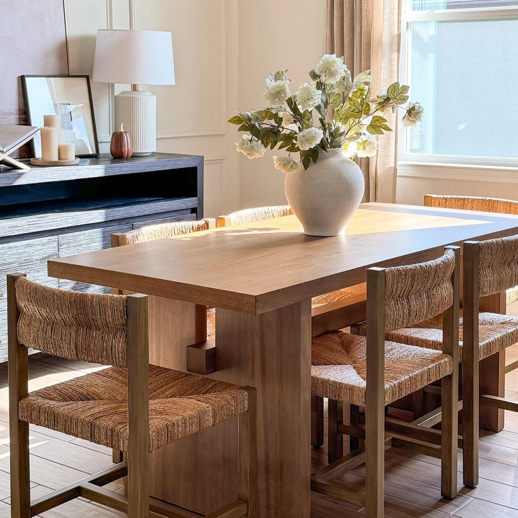 Nathan James Briggs Modern Dining Table for 6, Small Rectangle Dining Table, Solid Wood in Light Brown Finish