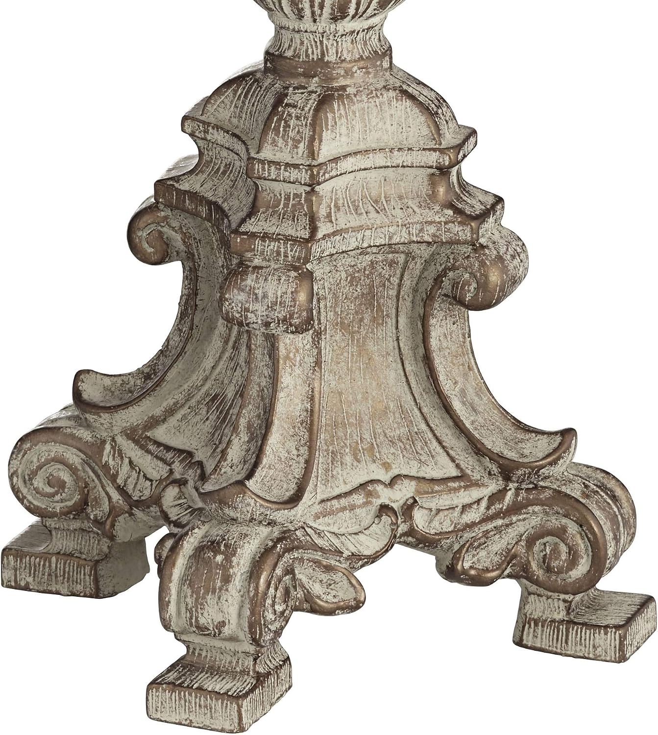 Barnes and Ivy Duval 34' Tall Candlestick Large French Traditional End Table Lamps Set of 2 Brown White Crystal Living Room Bedroom Bedside Nightstand House Office Home Reading Beige Shade
