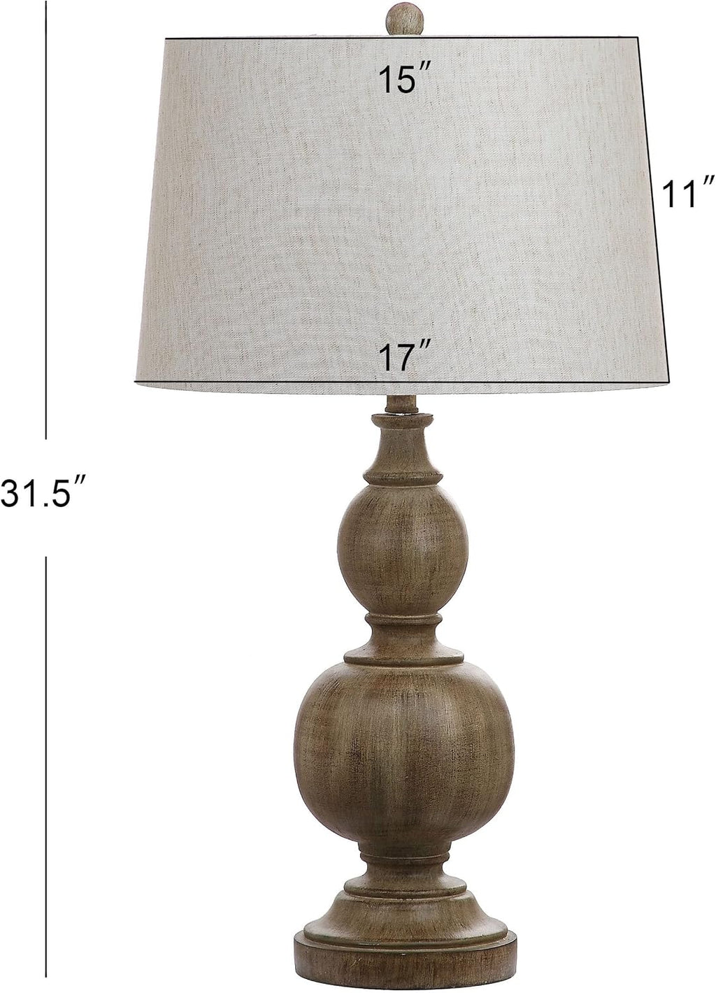 SAFAVIEH Lighting Collection Araceli Farmhouse Rustic Brown 32-inch Bedroom Living Room Home Office Desk Nightstand Table Lamp Set of 2 (LED Bulbs Included)