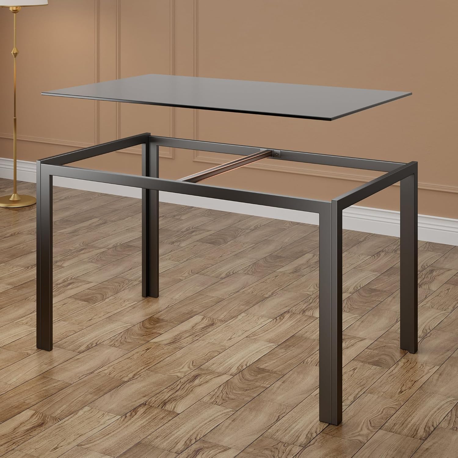 Bealife Kitchen Dining Table Set for 4, Tempered Glass 5 Piece Table and Chairs Set Modern for Home, Kitchen, Living Room, Dining Room (Black)