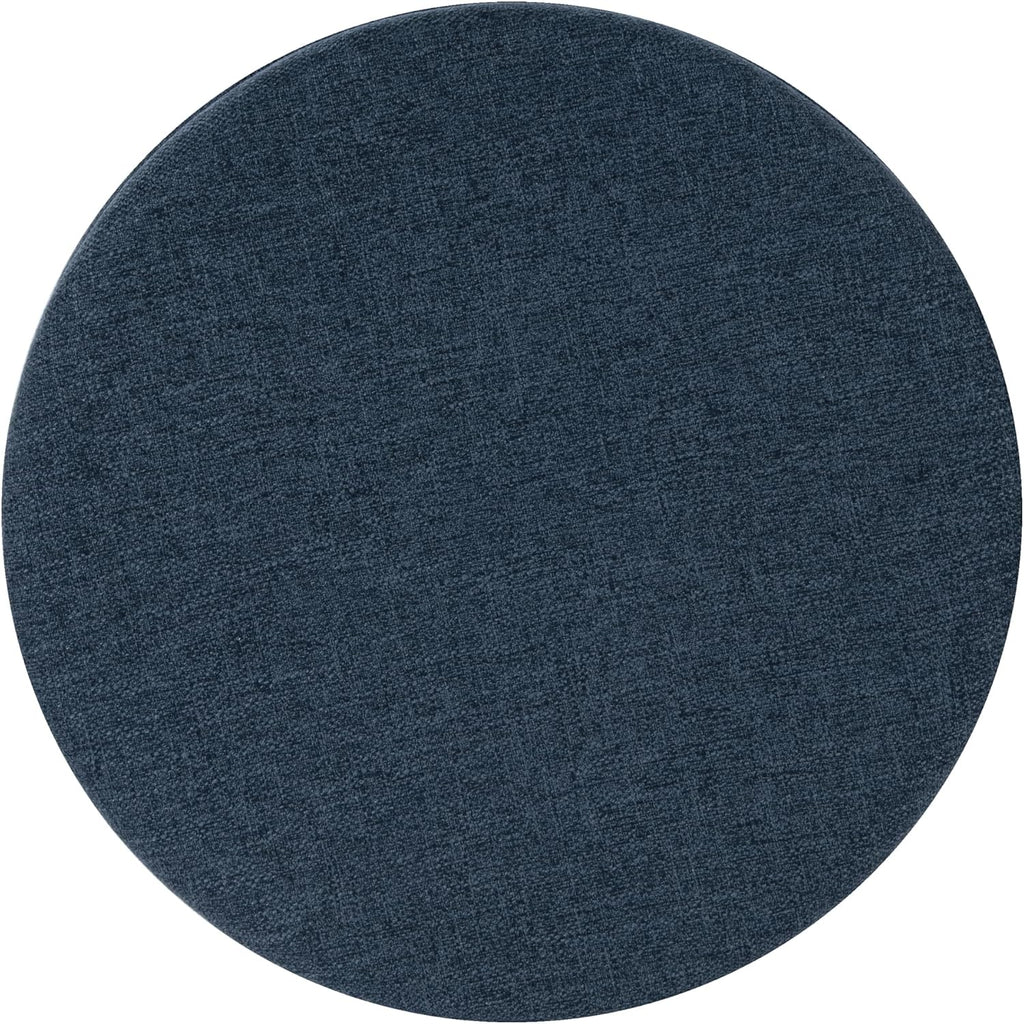 HomePop Round Storage Ottoman - Textured Navy