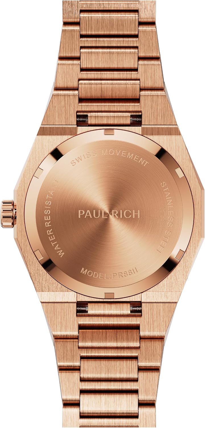 Paul Rich Men's Luxury Stainless Steel Watch - Rugged & Stylish Timepiece for Business, Gift, or Graduation - Fancy Analog Water Resistant Wrist Watch for Him - Frosted Star Dust II Arabic Dial
