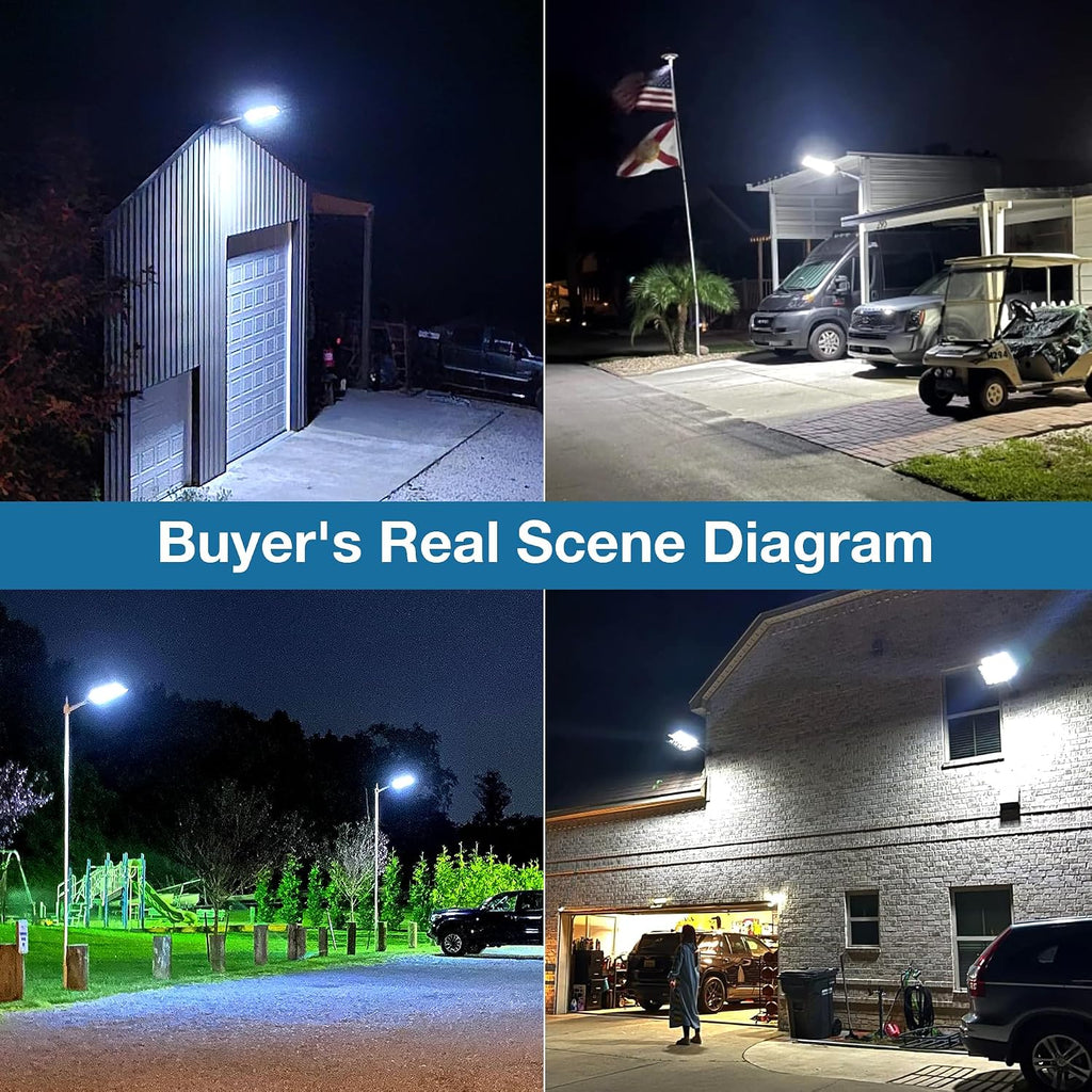 OKPRO 15000W Solar Street Lights Outdoor,Commercial Parking Lot Lights Dusk to Dawn, Waterproof Solar Security Flood Lights with Motion Sensor and Remote for Yard, Highways, Driveway,Farm