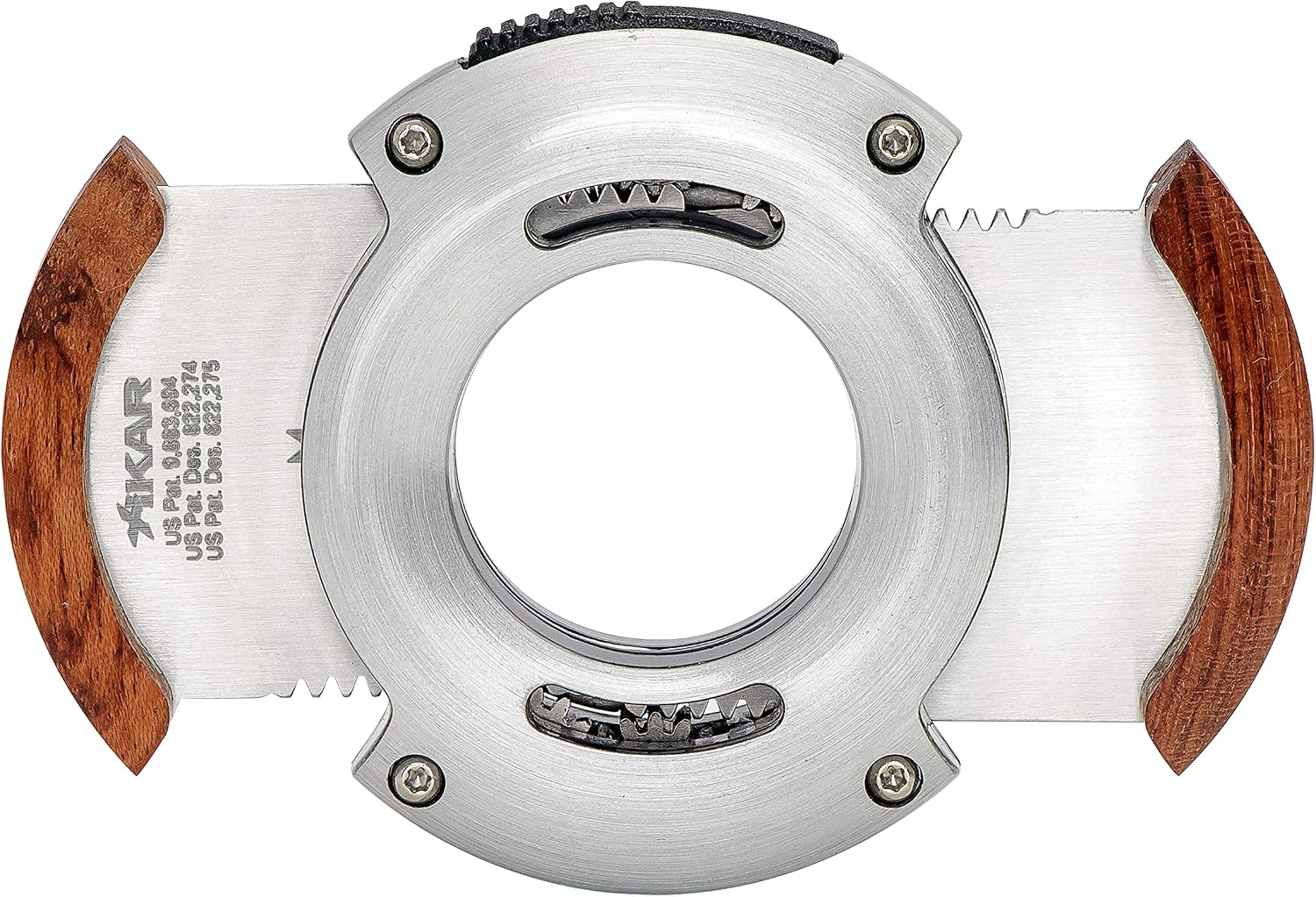 XIKAR XO Double Guillotine Cigar Cutter, Redwood – Dual Stainless Steel Blades, 64 Ring Gauge, Round Aluminum Body, Precision Cigar Cutting, Spring-Loaded Release, Premium Cutter for Cigar Aficionados