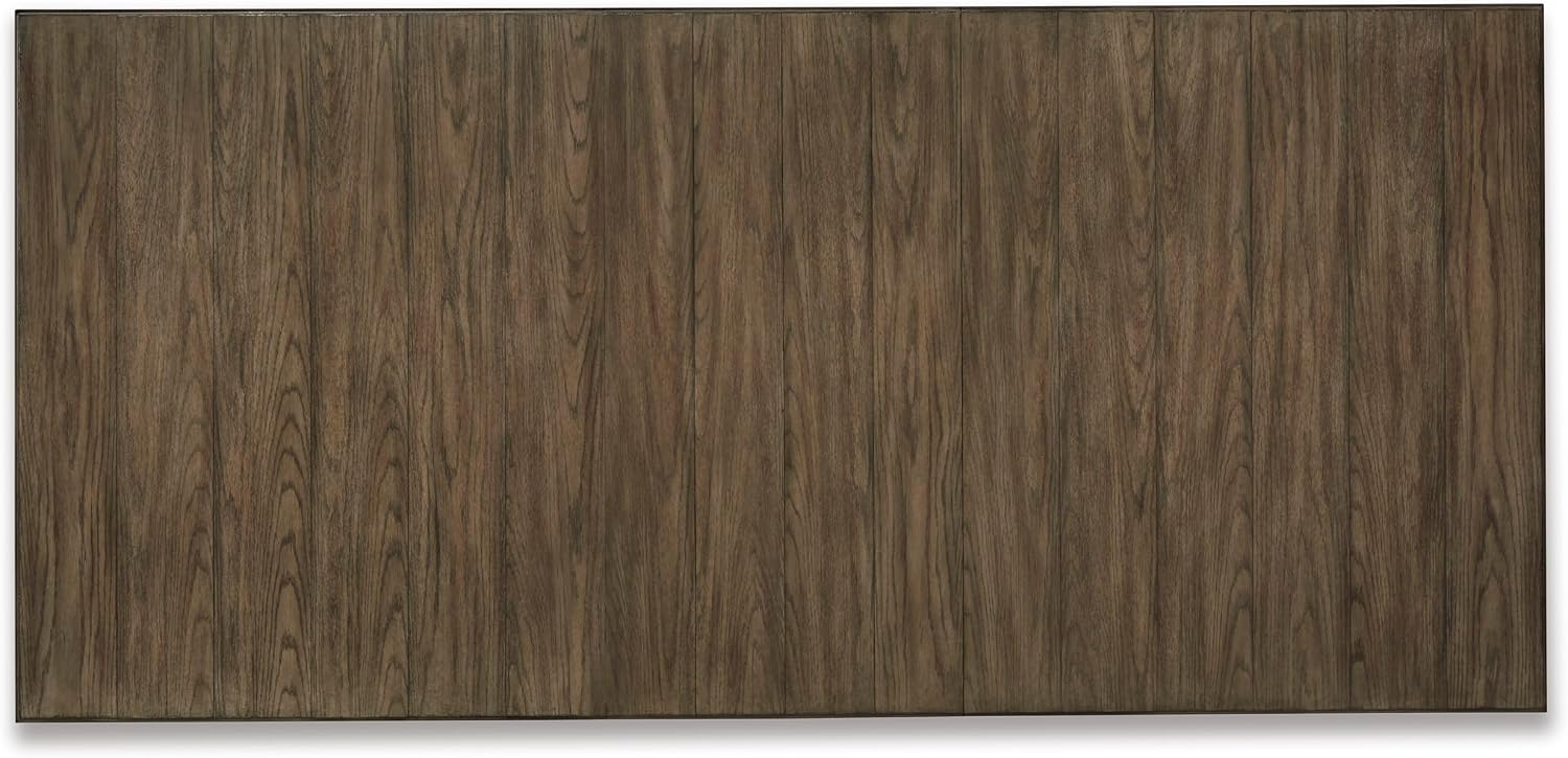 Signature Design by Ashley Bolanburg Farmhouse Extension Dining Table with Removable Center Leaf and Trestle Base, Dark Brown & White